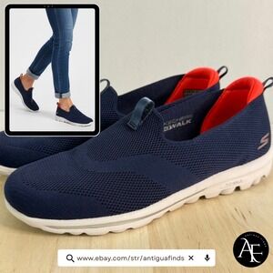 SKECHERS Women's Sneakers 11 GOwalk Classic Washable Knit Slip-Ons Jasmine Bliss